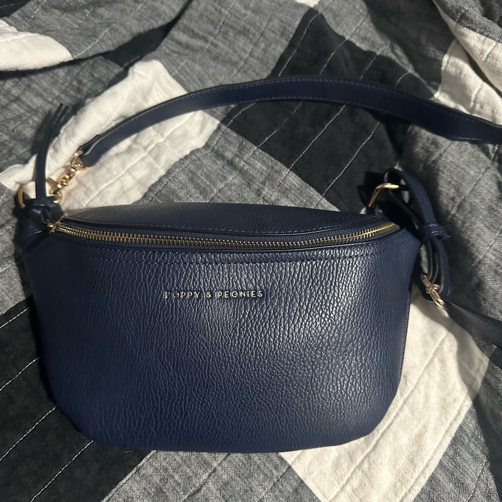 Poppy & Peonies Navy Sidekick Crossbody Bag